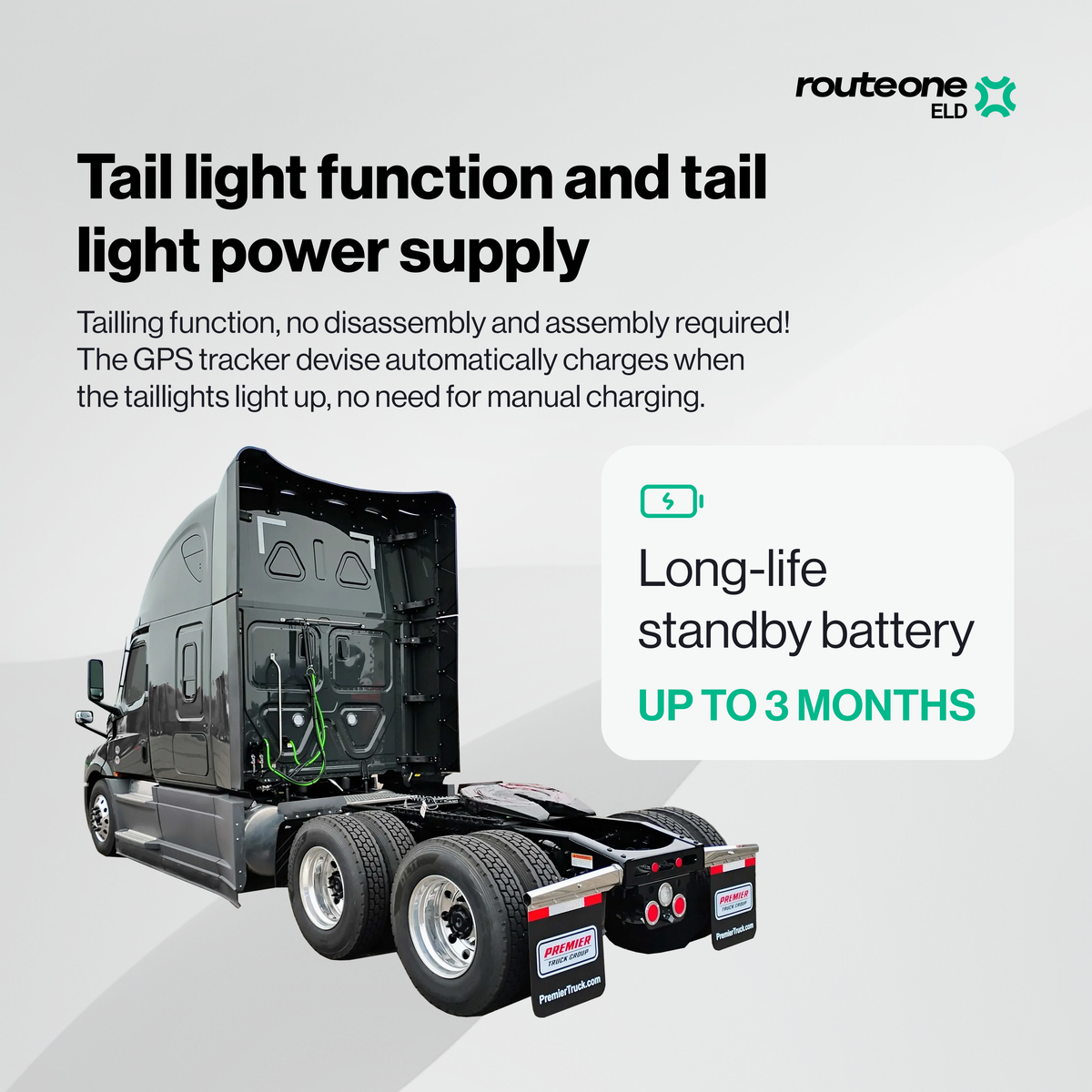Tail Light Round Red GPS Tracker on truck